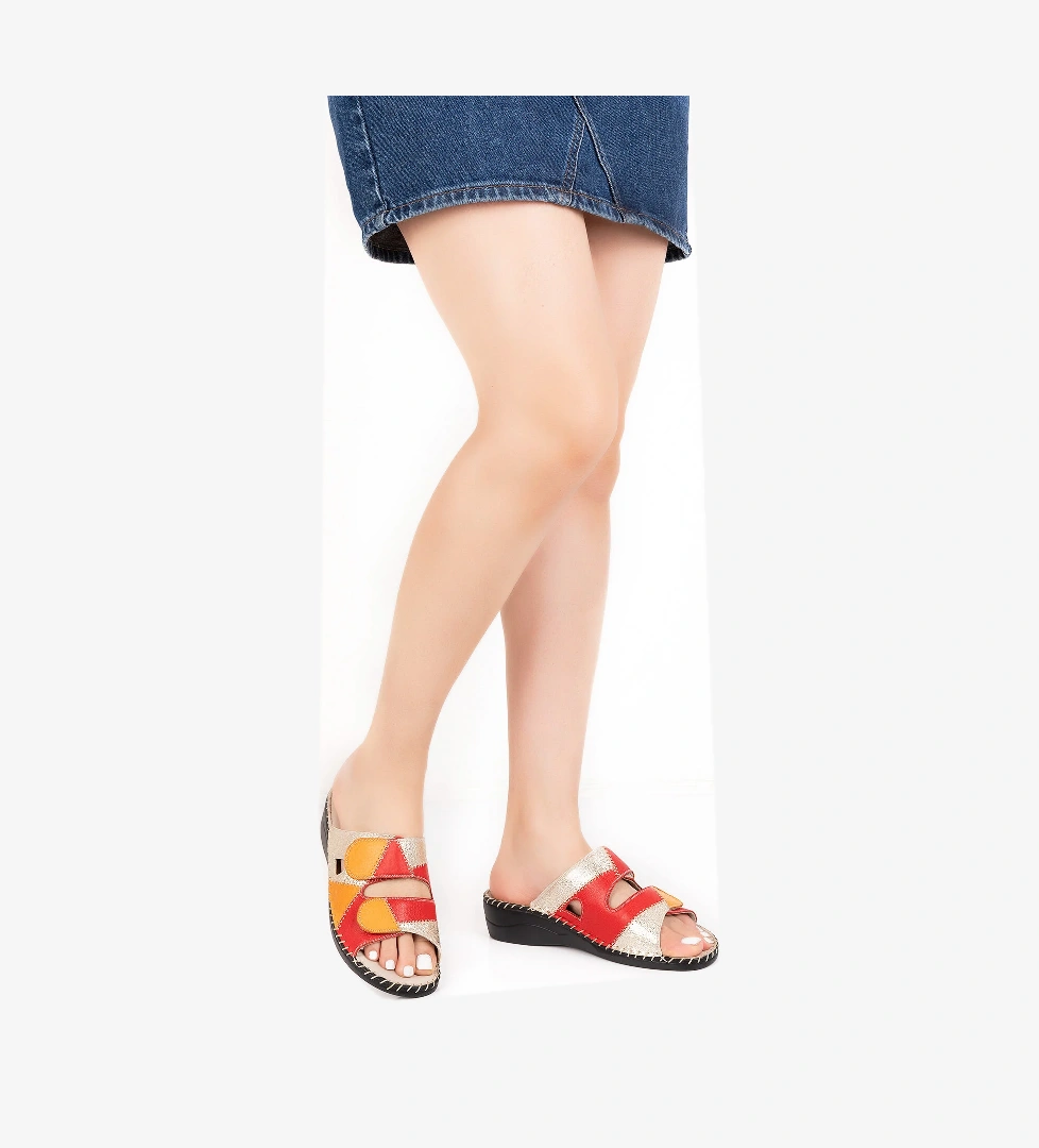 Gondol Kundura Gondol Hakiki Deri Çok Renkli Yumuşak Anatomik Taban Terlik yprk.999 model görseli