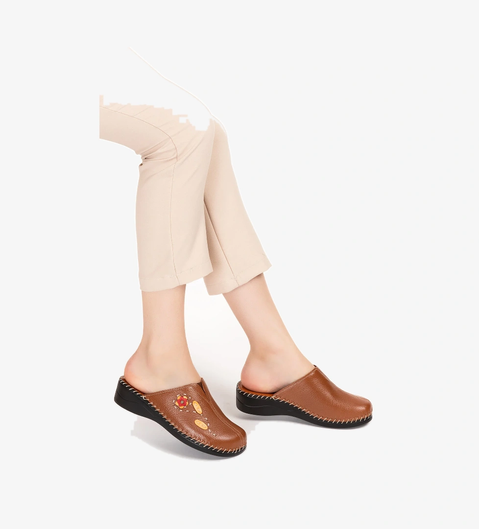 Gondol Kadın Hakiki Deri Ortopedik Sabo Terlik yprk.811