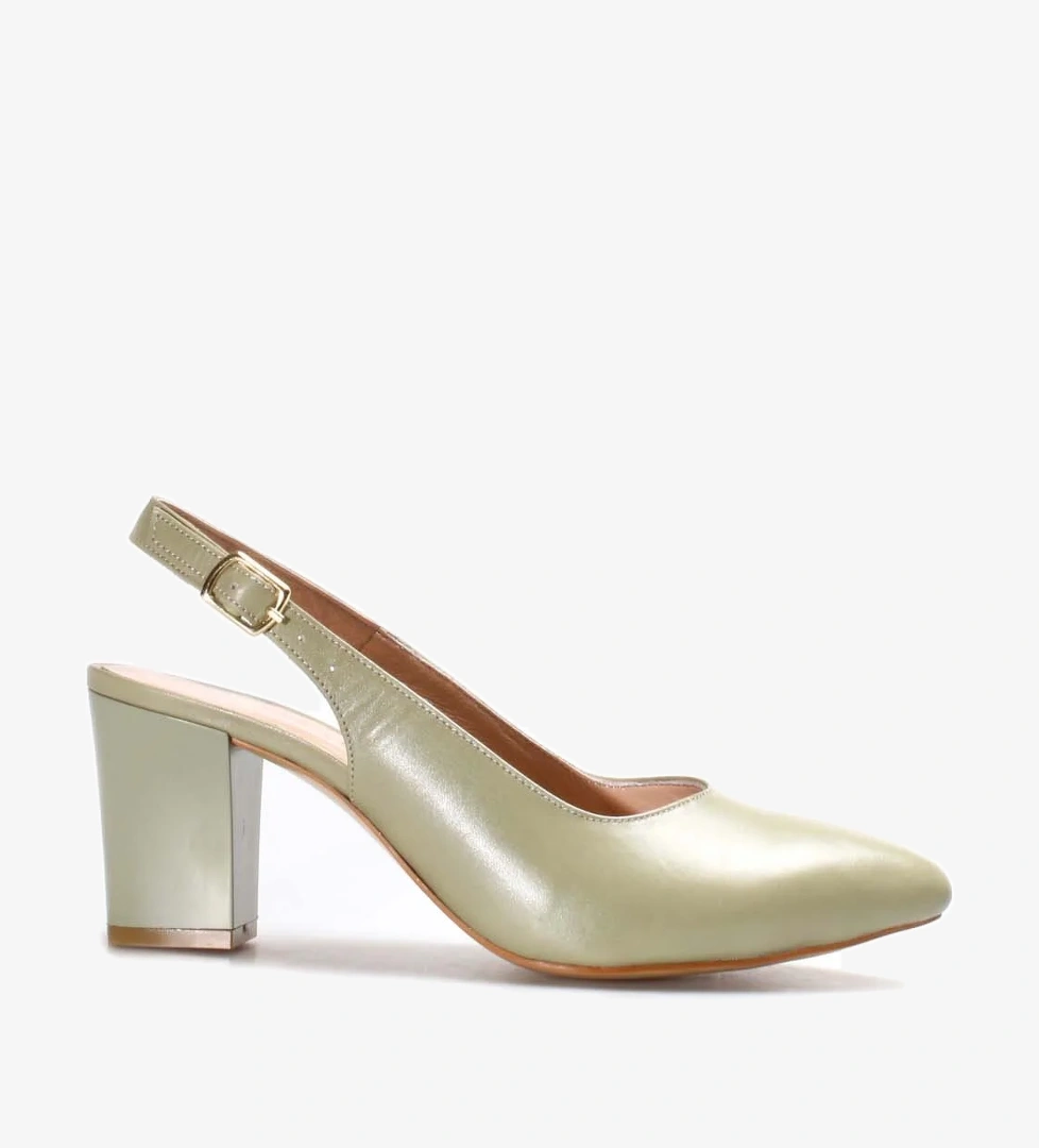 Hakiki Deri Kadın Kalın Topuklu Ayakkabı 064ZA359 - Görsel 1