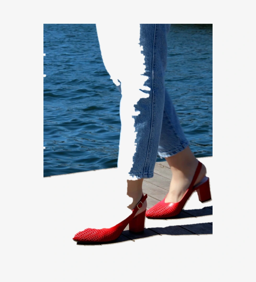 Hakiki Deri Kadın Kalın Topuklu Ayakkabı 064ZA360