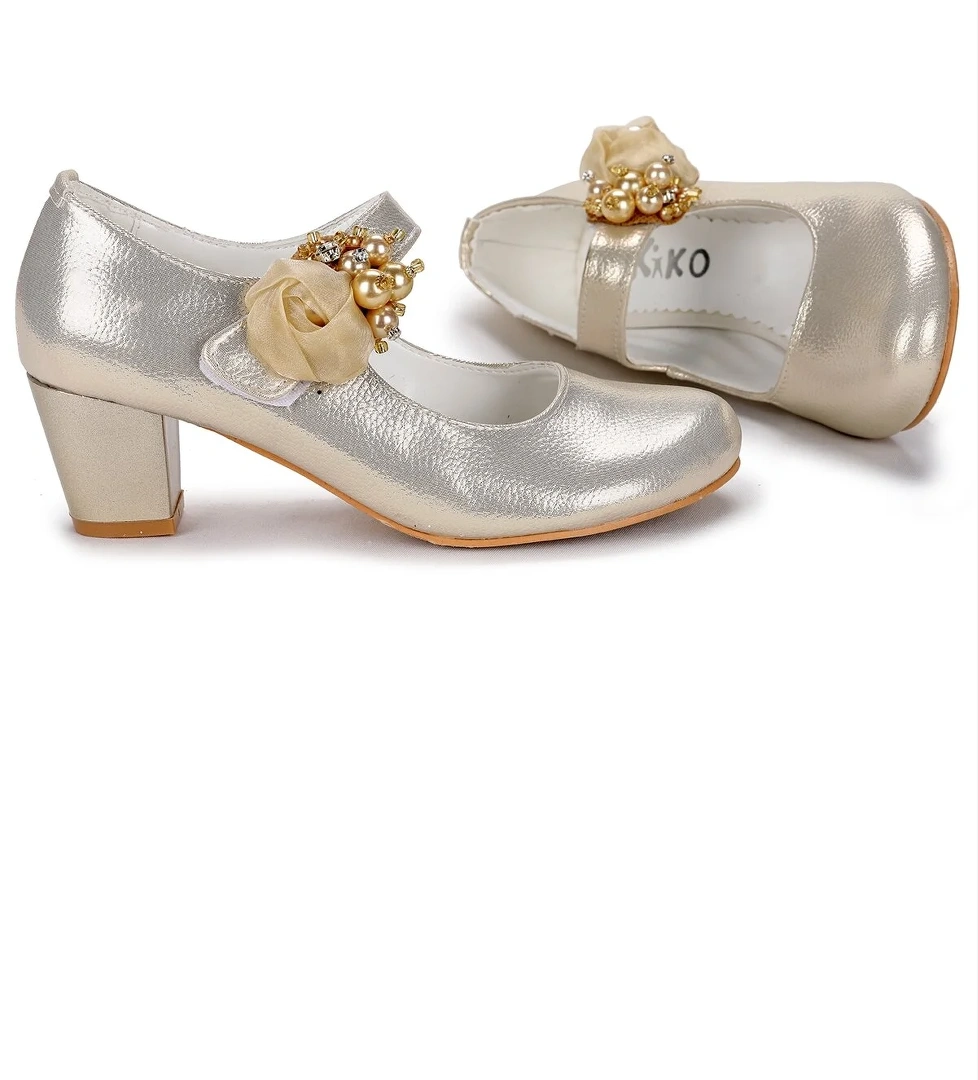 Angelina Günlük Kız Çocuk 4 Cm Topuklu Abiye Ayakkabı Altın