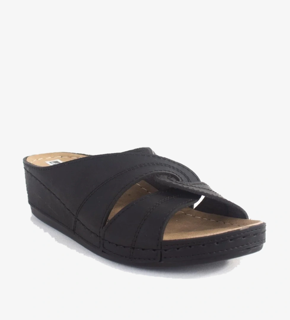 DZA37-1816 Siyah Günlük Ortopedik Kadın Terlik - Görsel 1