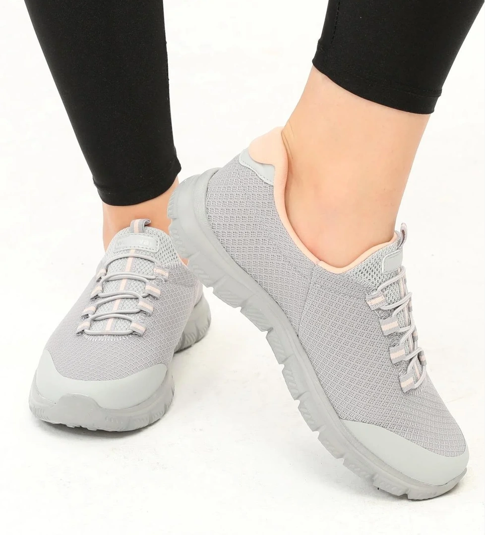 Flexible Buz-Pembe Comfort Fileli Kadın Yürüyüş Ayakkabısı - Görsel 1
