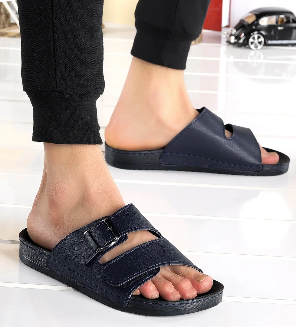 Günlük Cırtlı Erkek Terlik Ary 36-487 Lacivert - Görsel 1