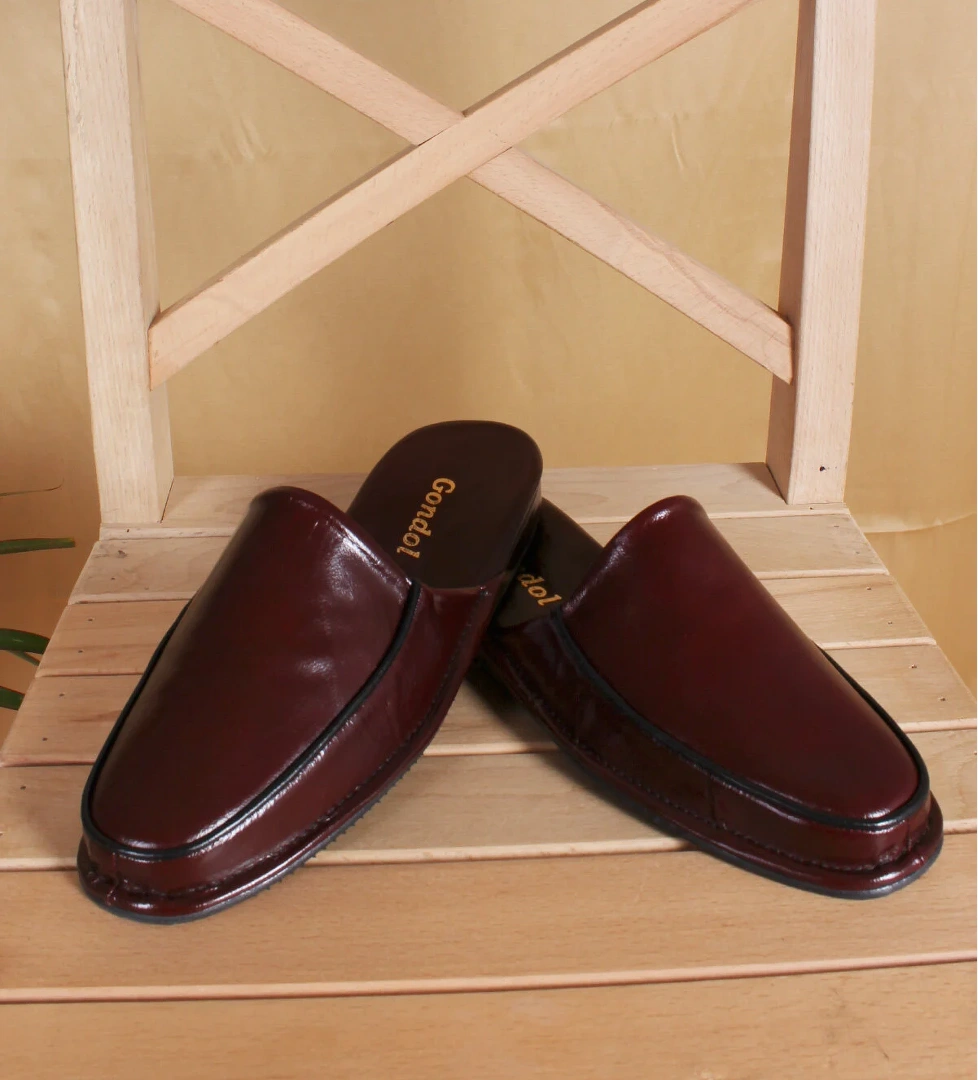 Gondol Erkek Hakiki Deri Damat Ev Terliği kayaş.2200