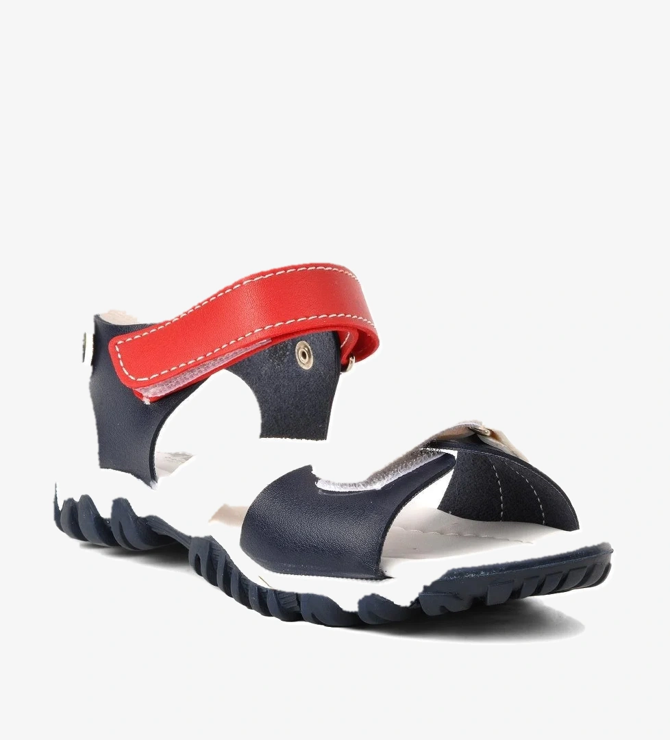 Şr60 Lacivert Beyaz Kırmızı Erkek Çocuk Comfort Sandalet