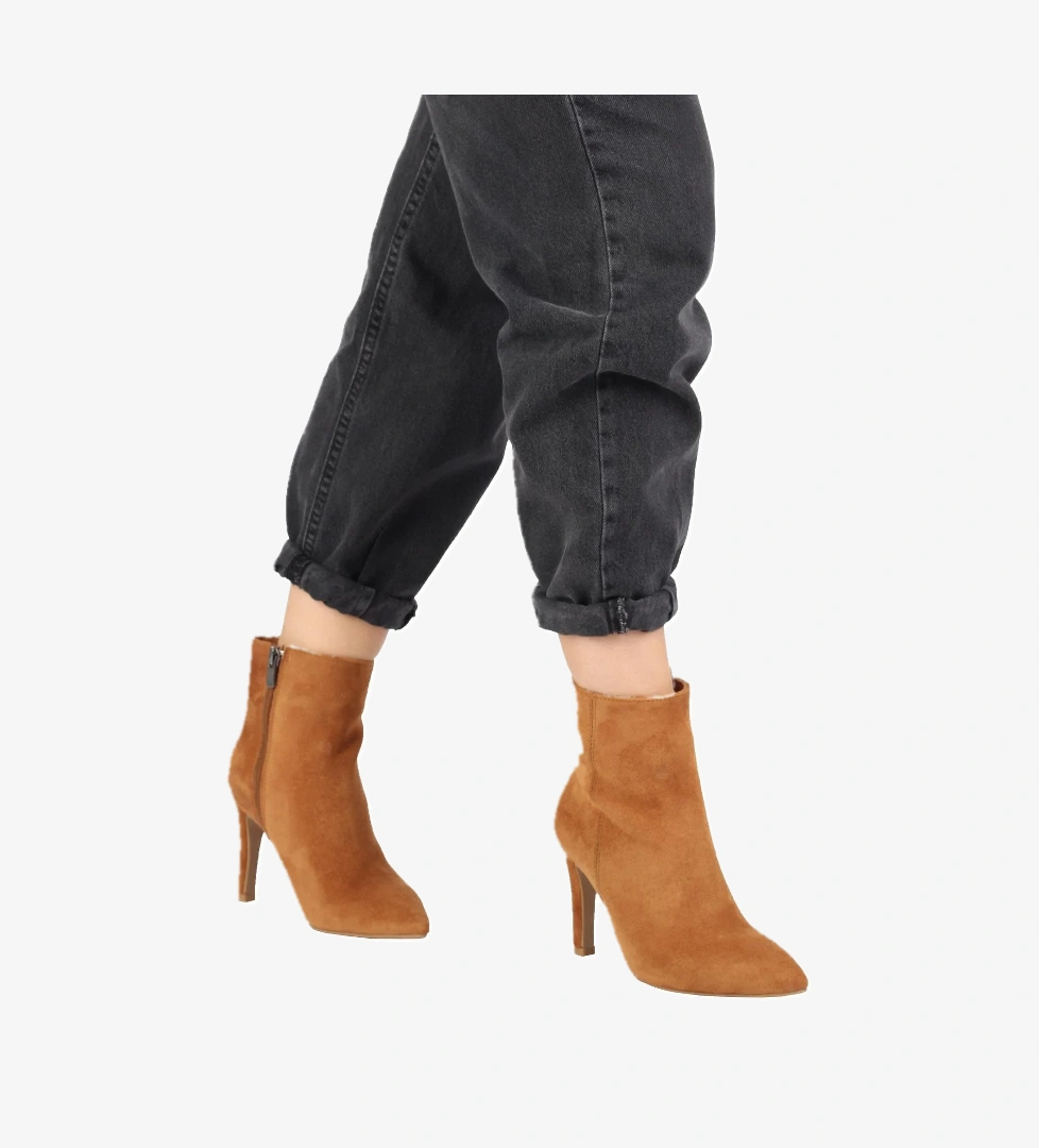 Taba Süet Bootie İnce Topuklu Bot - Nairobi