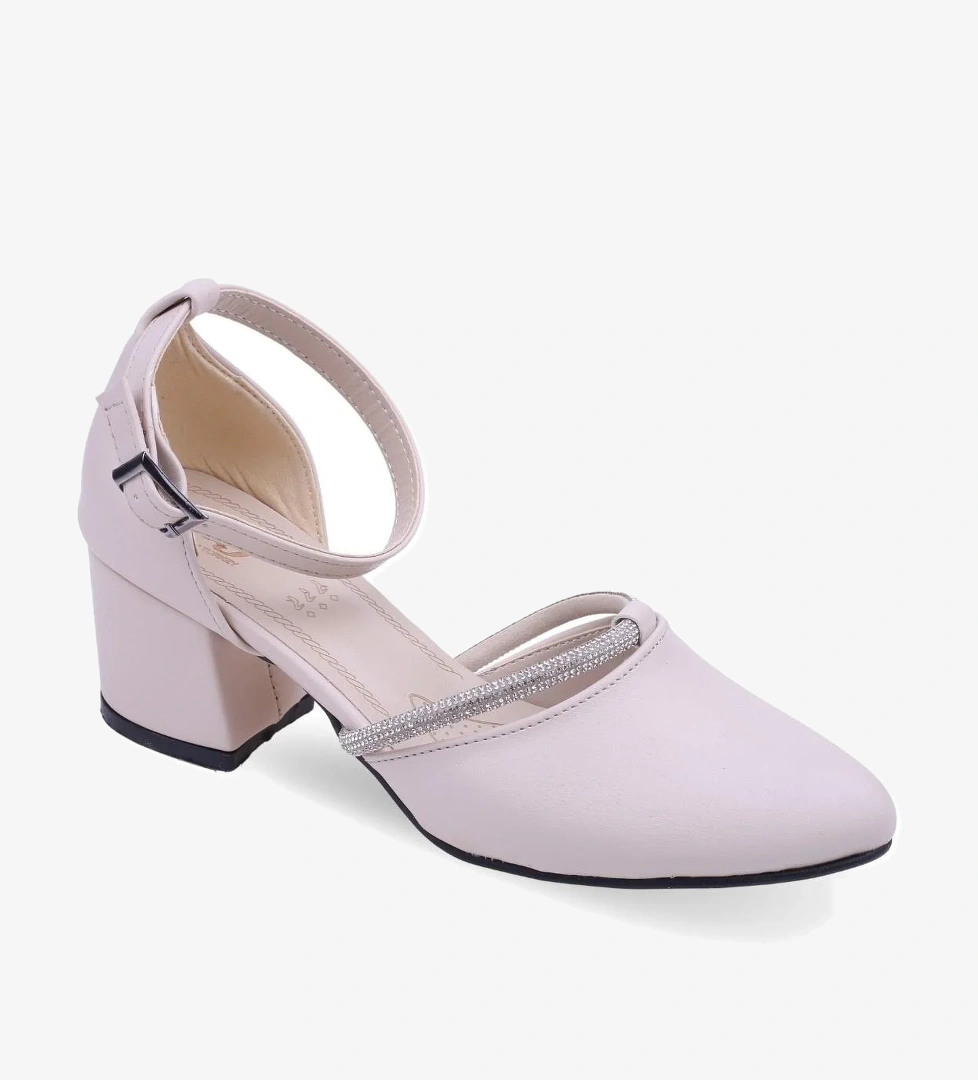 Sedef 399 Kadın 5,5 cm Topuk Bilekten Bağlamalı Taşlı Ayakkabı model görseli