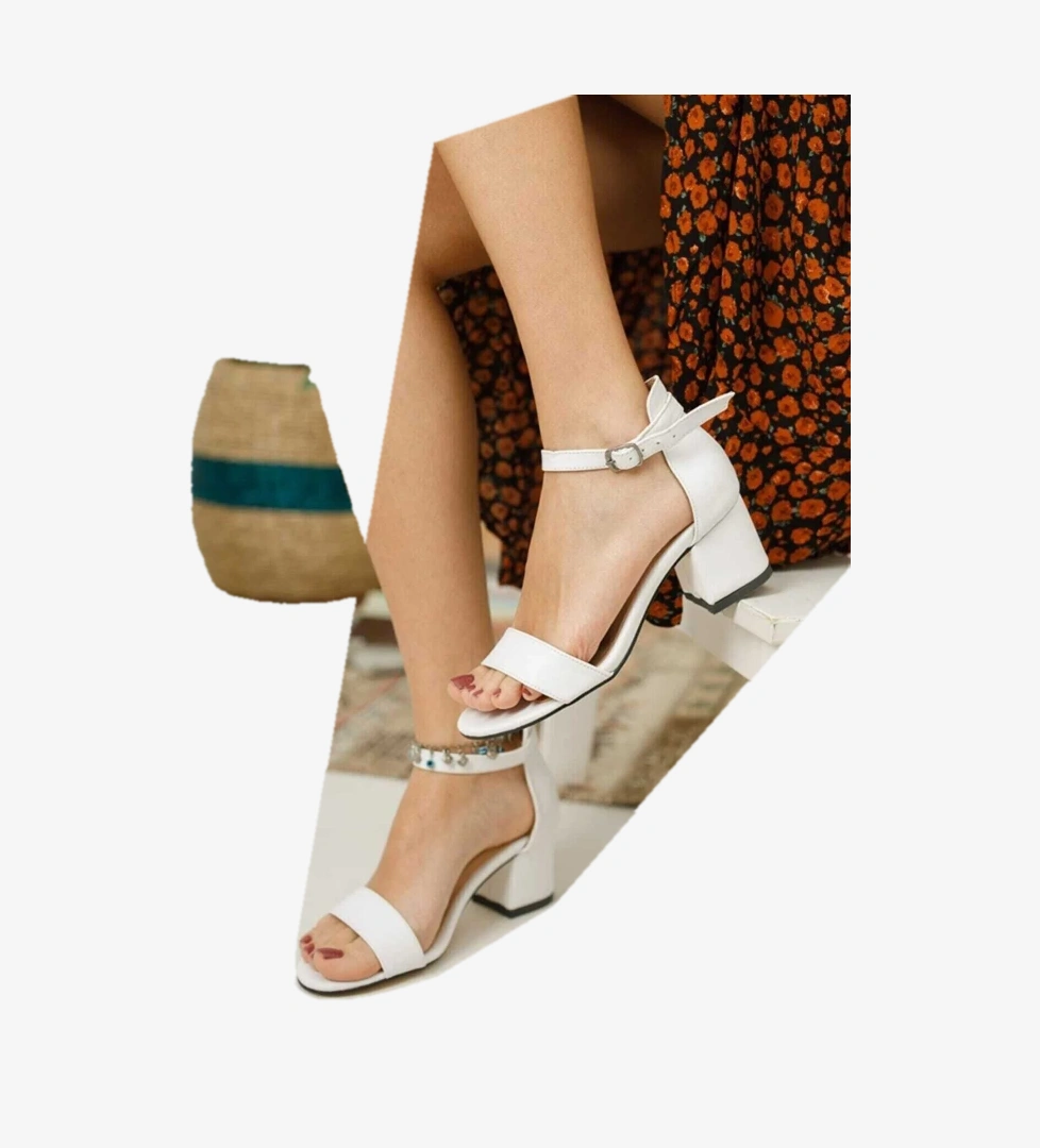 5cm Topuklu Kadın Tek Bant Topuklu Ayakabı