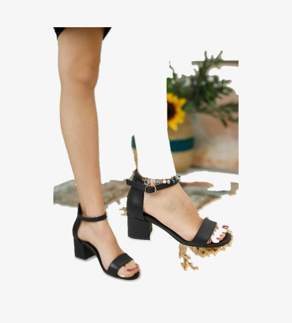 5cm Topuklu Kadın Tek Bant Topuklu Ayakabı