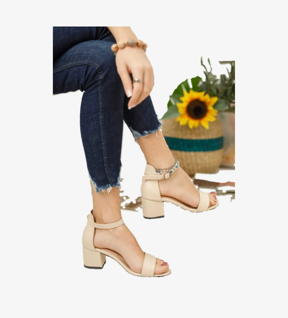 Kocamanlar 5cm Topuklu Kadın Tek Bant Ayakabı model görseli