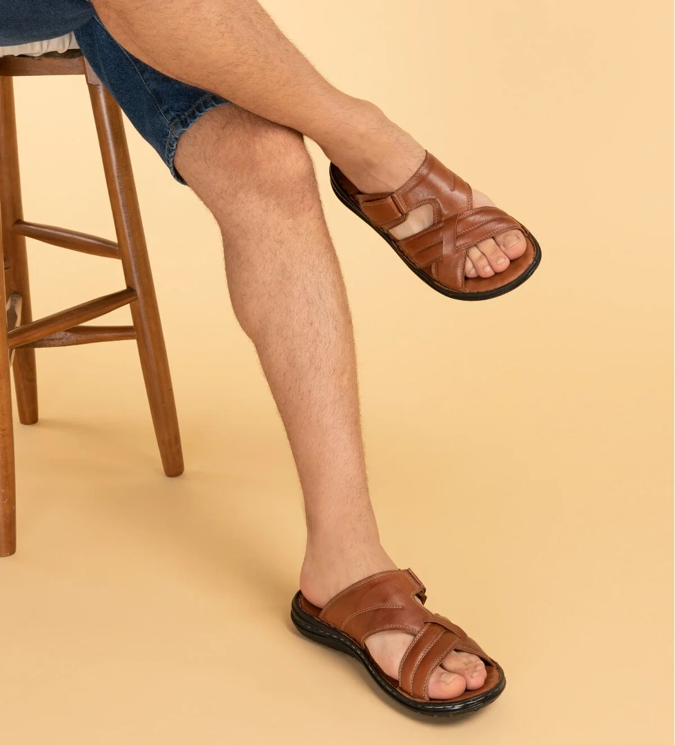 Gondol Kundura Gondol Erkek Hakiki Deri Comfort Günlük Terlik kml.143 model görseli