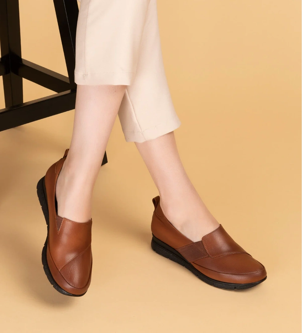 Gondol Kadın Hakiki Deri Anatomik Yumuşak Taban Günlük Ayakkabı pyt.1205