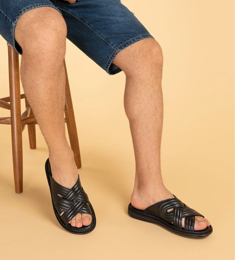 Gondol Kundura Gondol Erkek Hakiki Deri Comfort Günlük Şık Terlik kml.140 model görseli