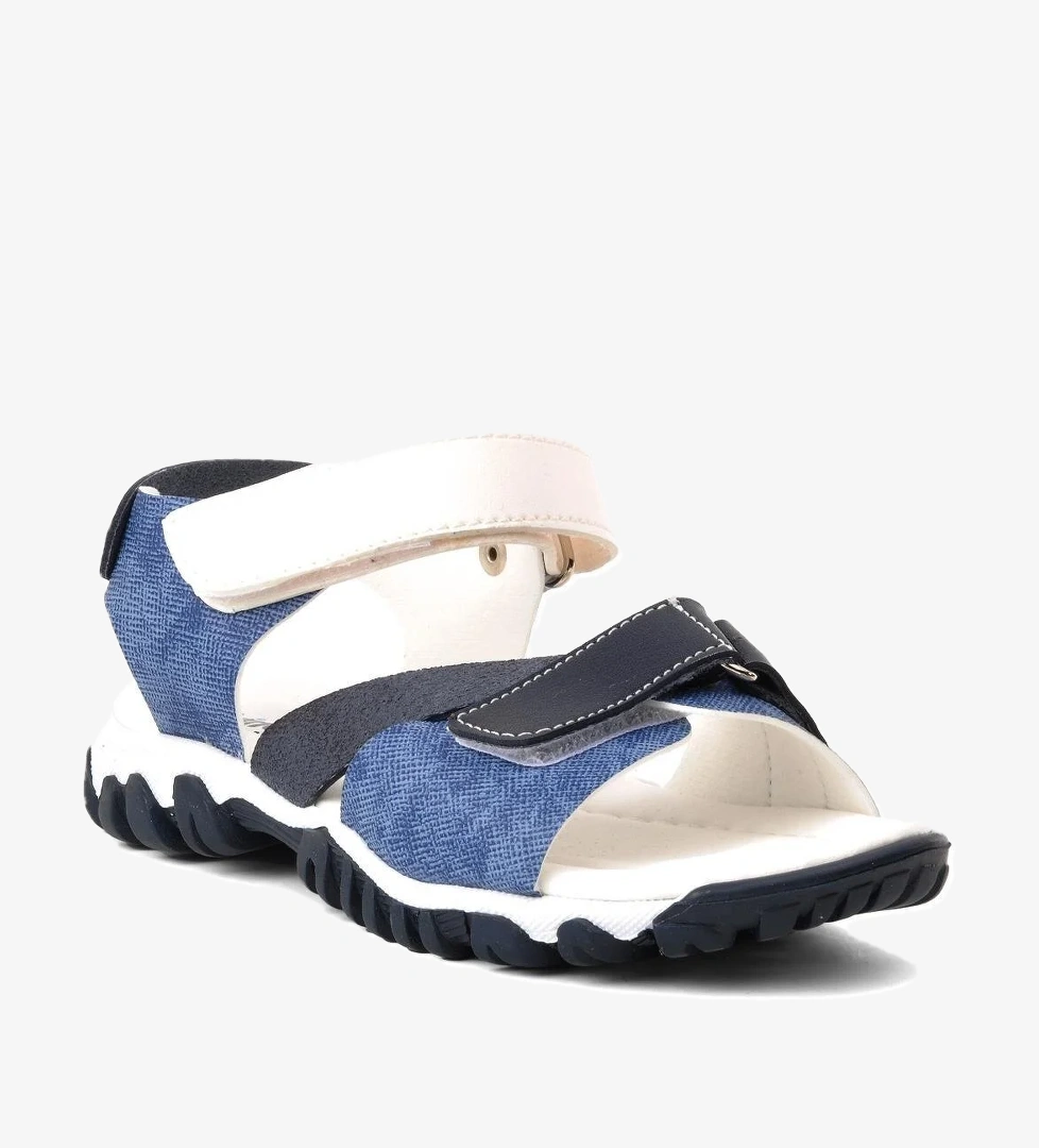 Şr60 Kot Mavi Cırt Cırtlı Erkek Çocuk Sandalet