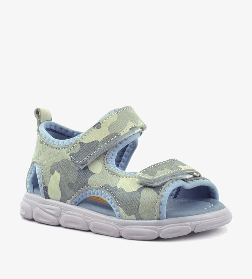 Wisps Hakiki Deri Bej Kamuflaj Bebek Sandalet - Görsel 1