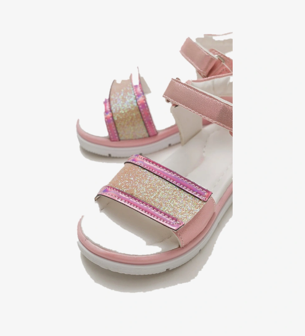 Kız Çocuk Pudra Ortopedik Destekli Çocuk Sandalet