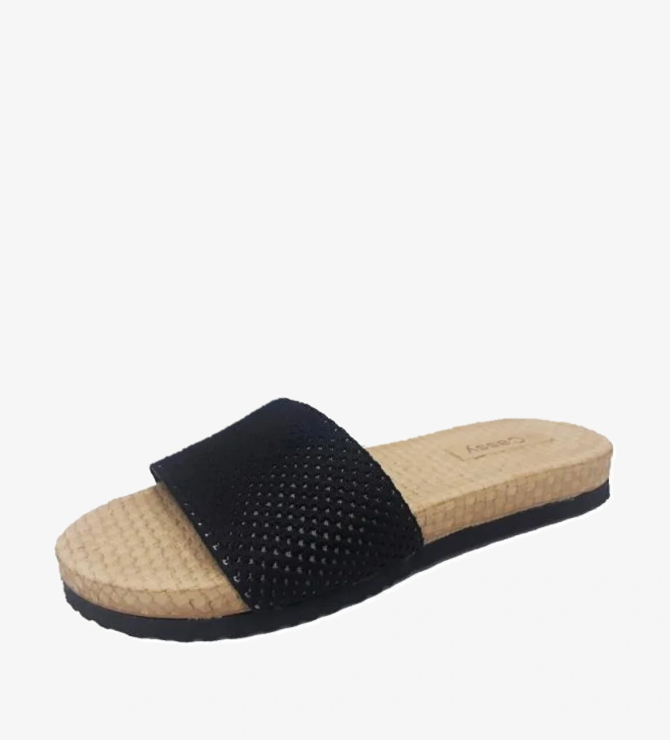 EPY04 Anatomik Örgülü Fashıon Kadın Terlik - Görsel 1