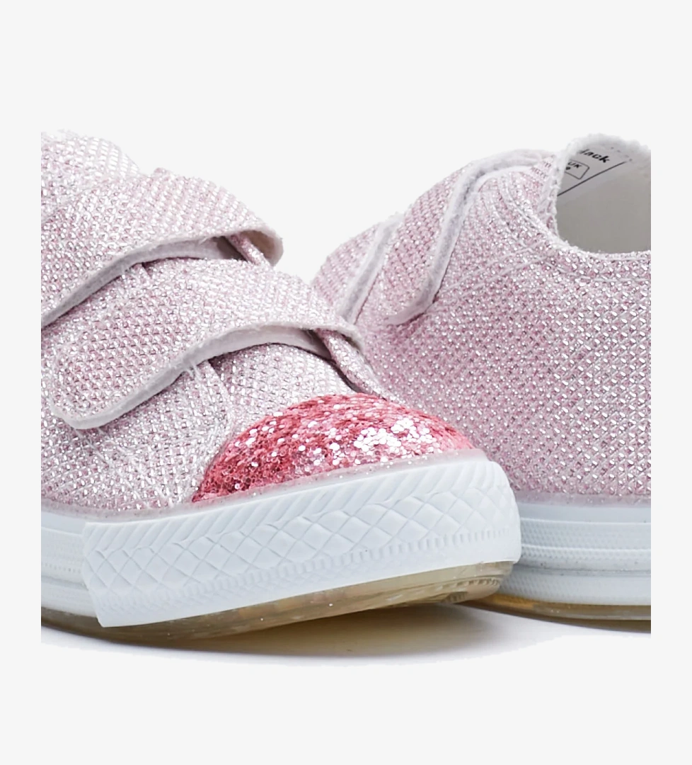 Çocuk Unisex Pembe Rahat Kalıp Işıklı Cırtlı Spor Ayakkabı