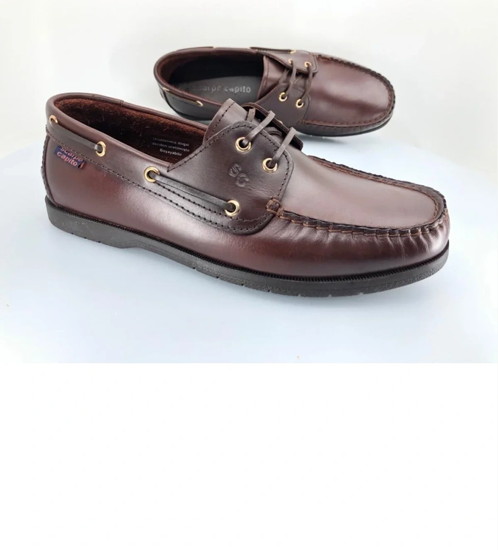 Aronay 086 Ayr Timberland Marine El Saraçlı %100 Hakiki Deri Erkek Ayakkabı model görseli