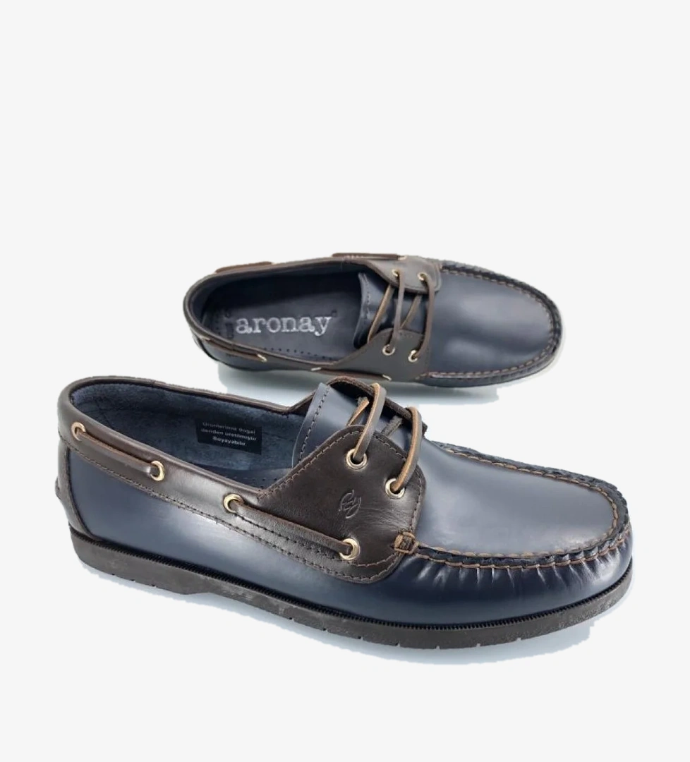 086 Ayr Timberland Marine El saraçlı %100 Hakiki Deri Erkek Ayakkabı