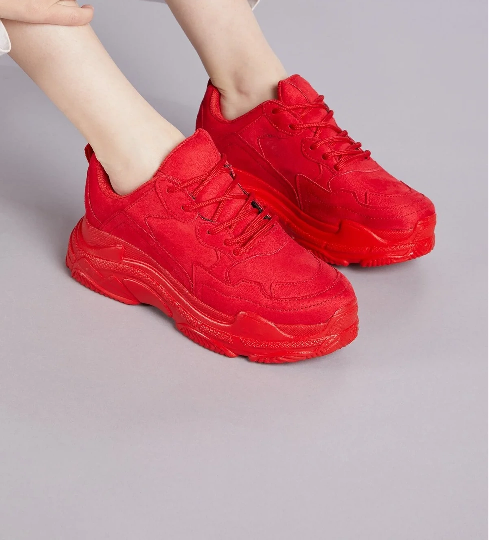 Kadın Kırmızı Süet Spor Ayakkabı Bls-Q