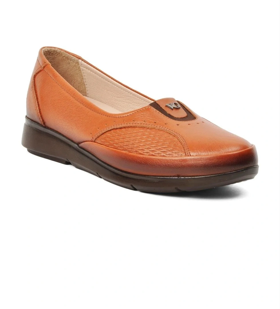 8766 Taba Hakiki Deri Kadın Günlük Ayakkabı