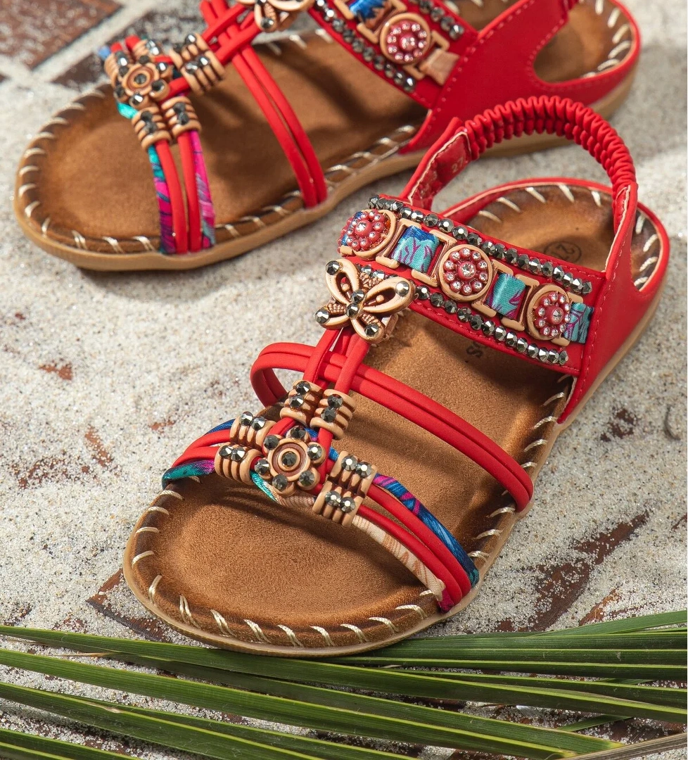 Cindy Anatomik Fashion Taşlı Çocuk Sandalet - Görsel 1