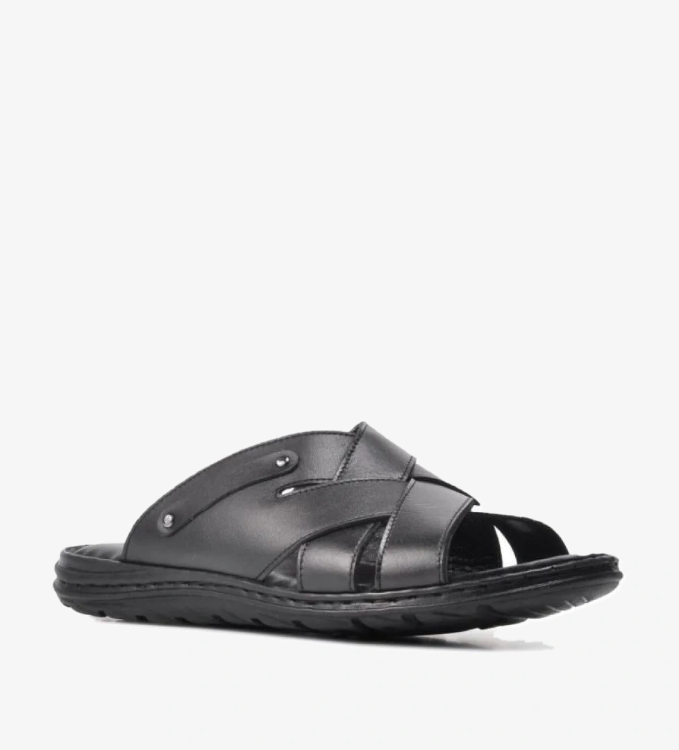 912 Hakiki Deri Anatomik Erkek Terlik - Görsel 1