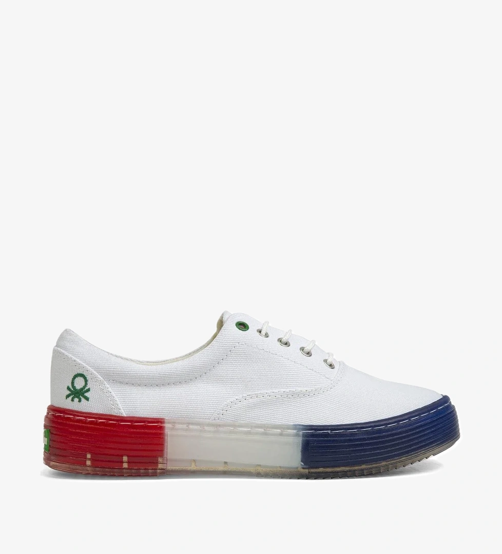 Benetton ® | BN-30696-3114 Beyaz Lacivert - Kadın Spor Ayakkabı - Görsel 1