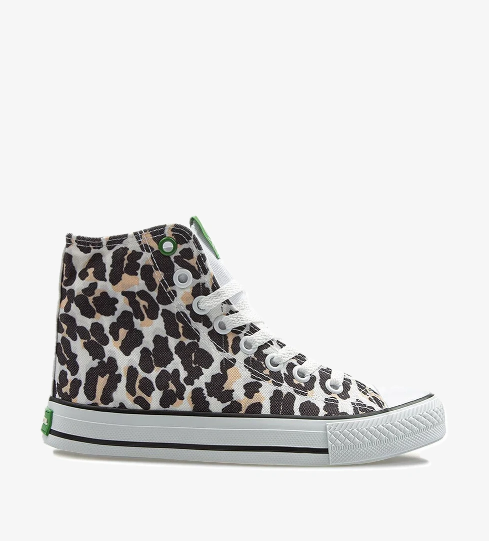 Benetton ® | BN-30190 - 3374 Beyaz - Leopar Kadın Sneaker model görseli