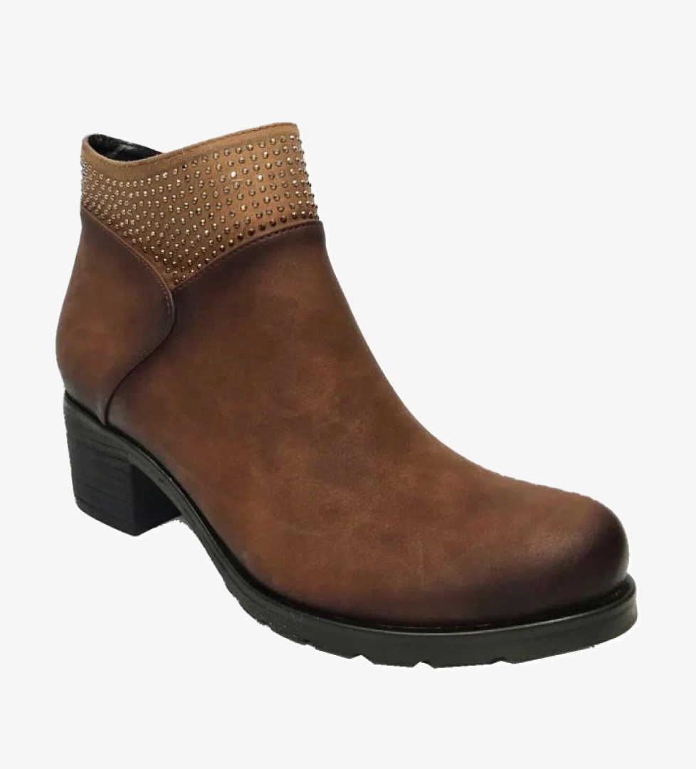 Gi̇zem Gizem 211-21 Deri Fermuarlı Fashıon Kadın Bot model görseli