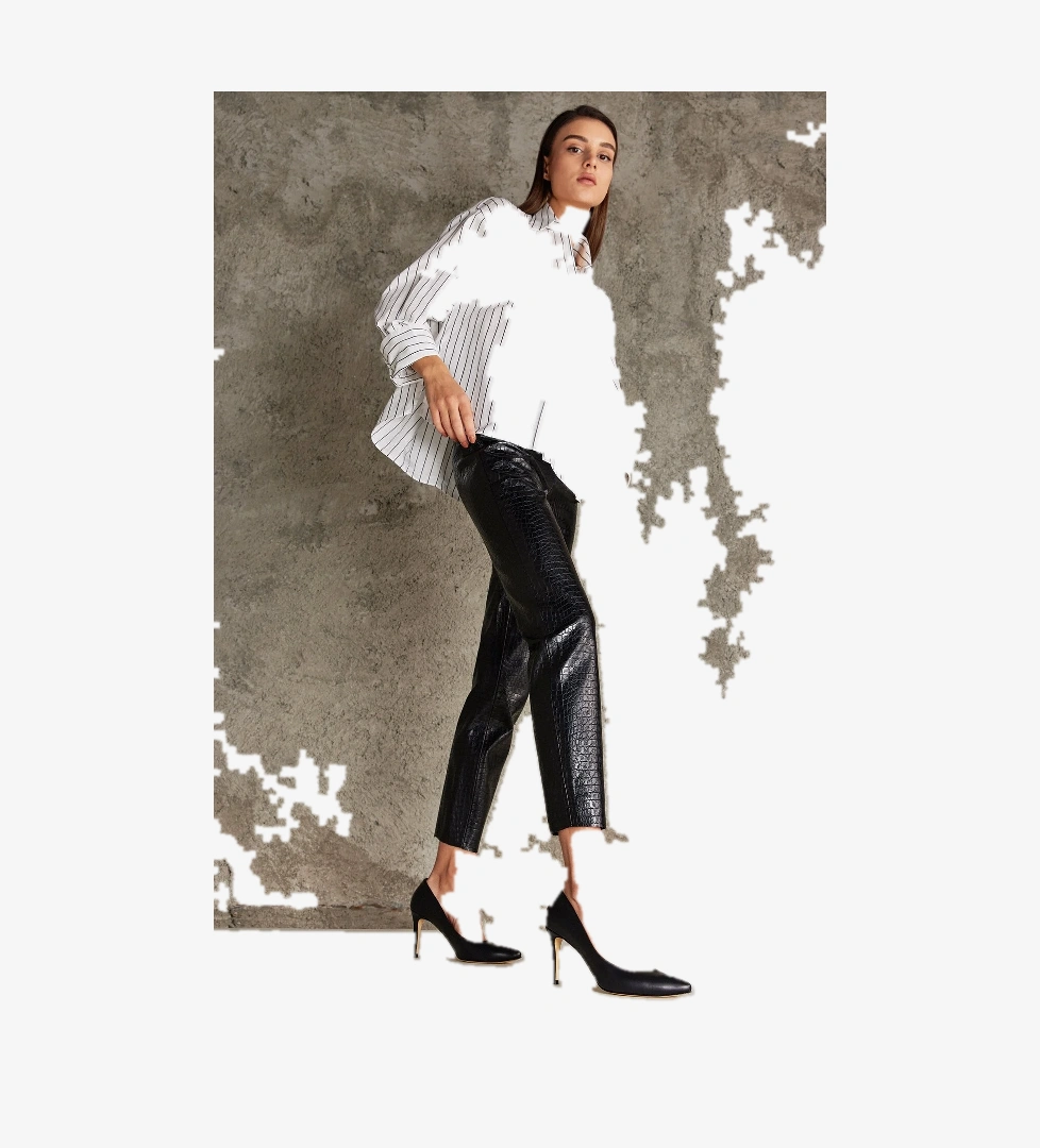 Kadın Hakiki Deri Topuklu Ayakkabı 1231003 4292 Siyah