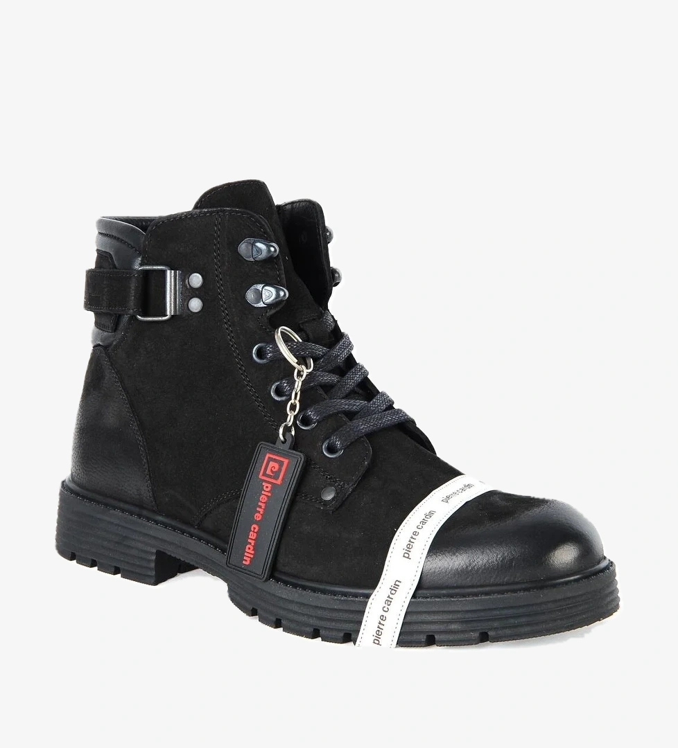 Pierre Cardin 77648 Nubuk Siyah %100 Deri Kışlık Erkek Bot model görseli