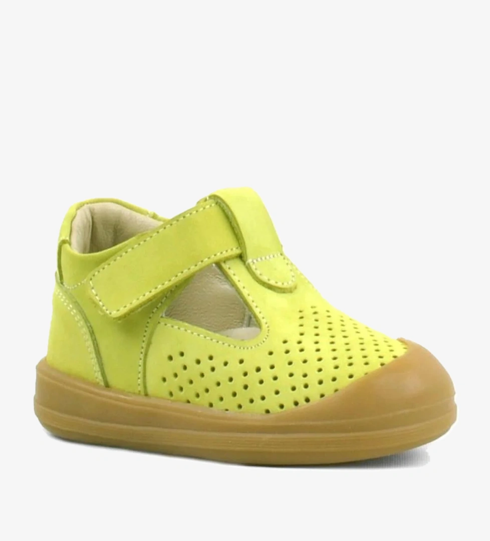 Rakerplus Shaun Hakiki Deri Fıstık Yeşili Cırtlı Anatomik Bebek Sandalet model görseli