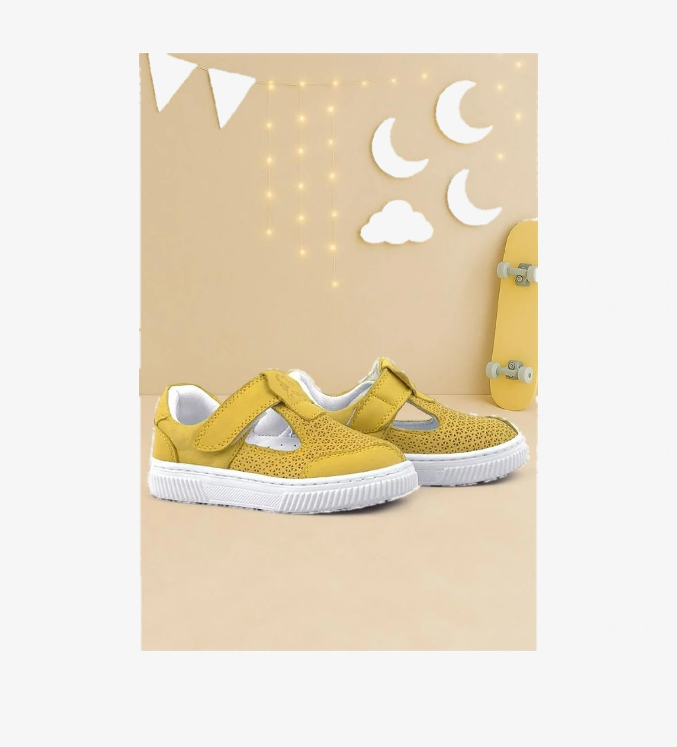 Rakerplus Bheem Hakiki Deri Sarı Cırtlı Bebek Sneaker Sandalet model görseli