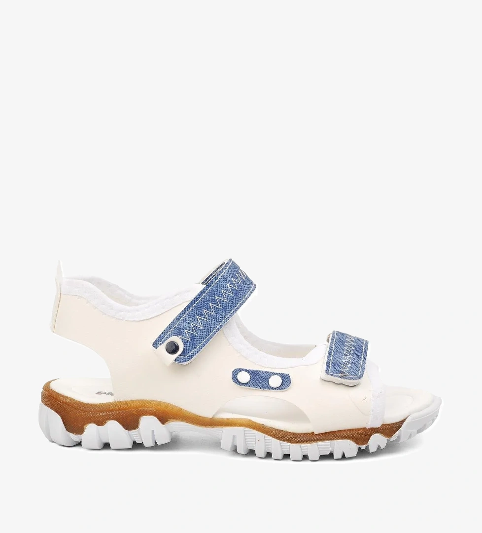 22Y05-F Beyaz-Kot Mavi Erkek Çocuk Sandalet