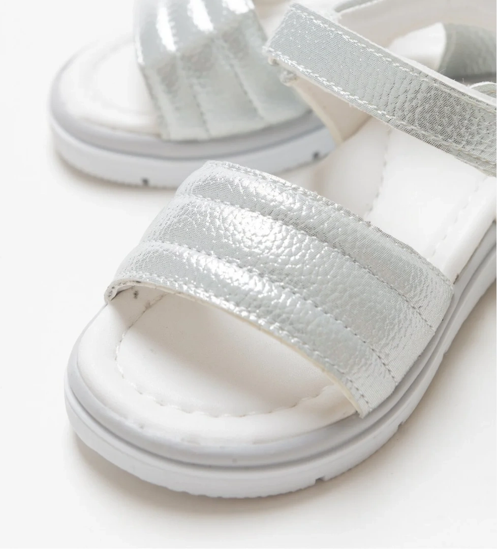 Kız Çocuk Gümüş Ortopedik Destekli Çocuk Sandalet