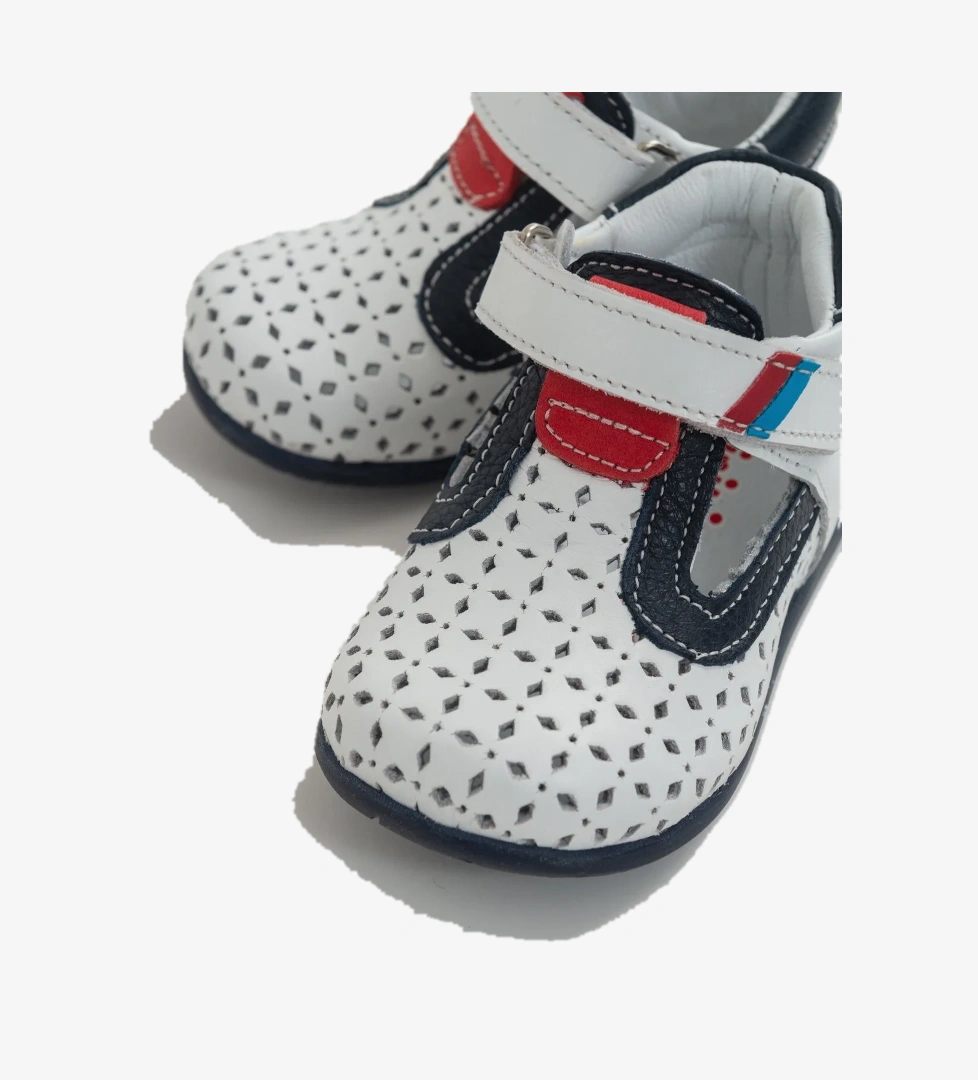 Mnpc Minipicco Unisex Unısex Çocuk Beyaz-laci Sax-beyaz Deri Ortopedik Destekli İlk Adım Ayakkabı model görseli