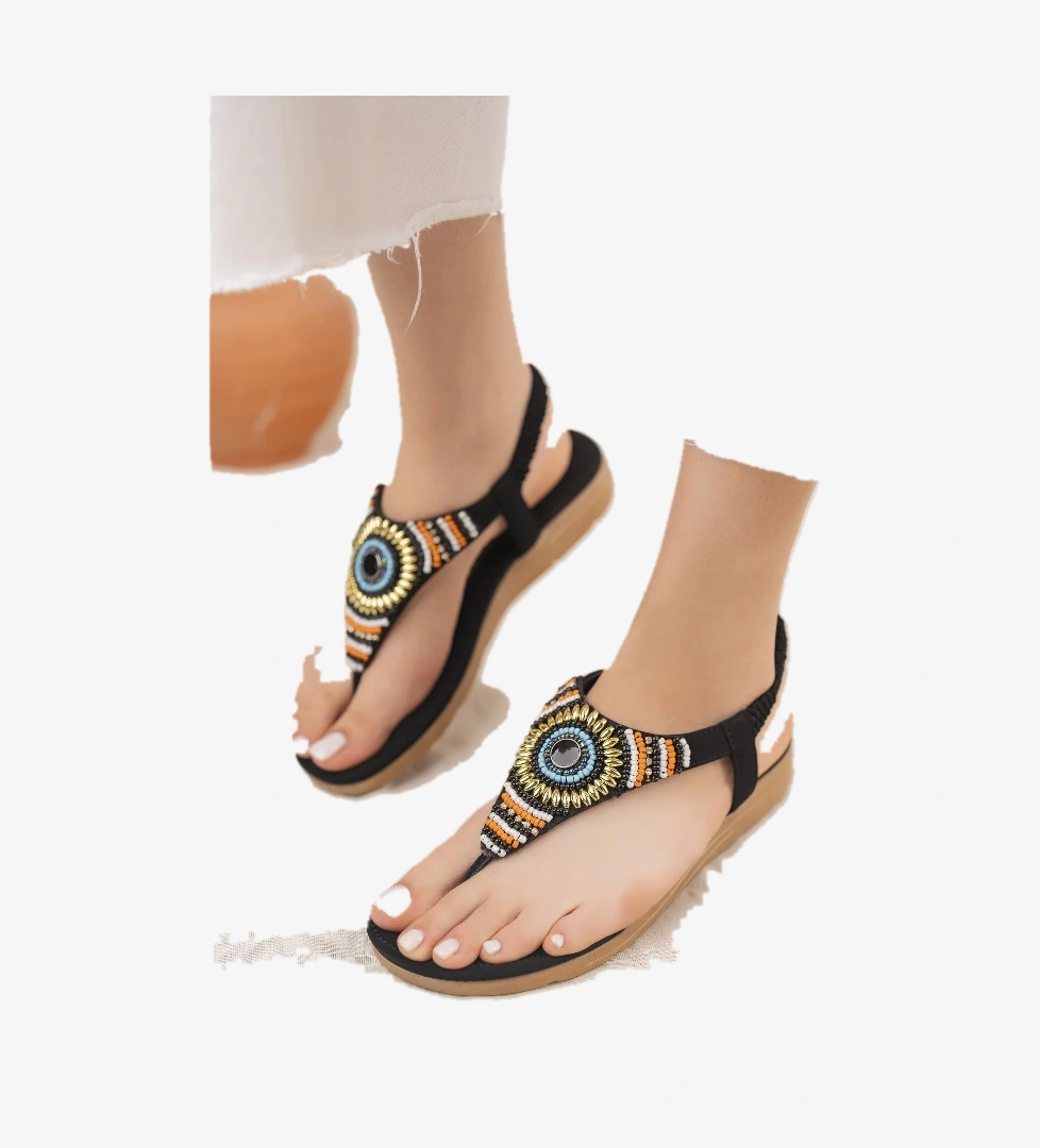 Helen Anatomik Ortopedik Fashion Taşlı Günlük Kadın Parmak Arası Sandalet