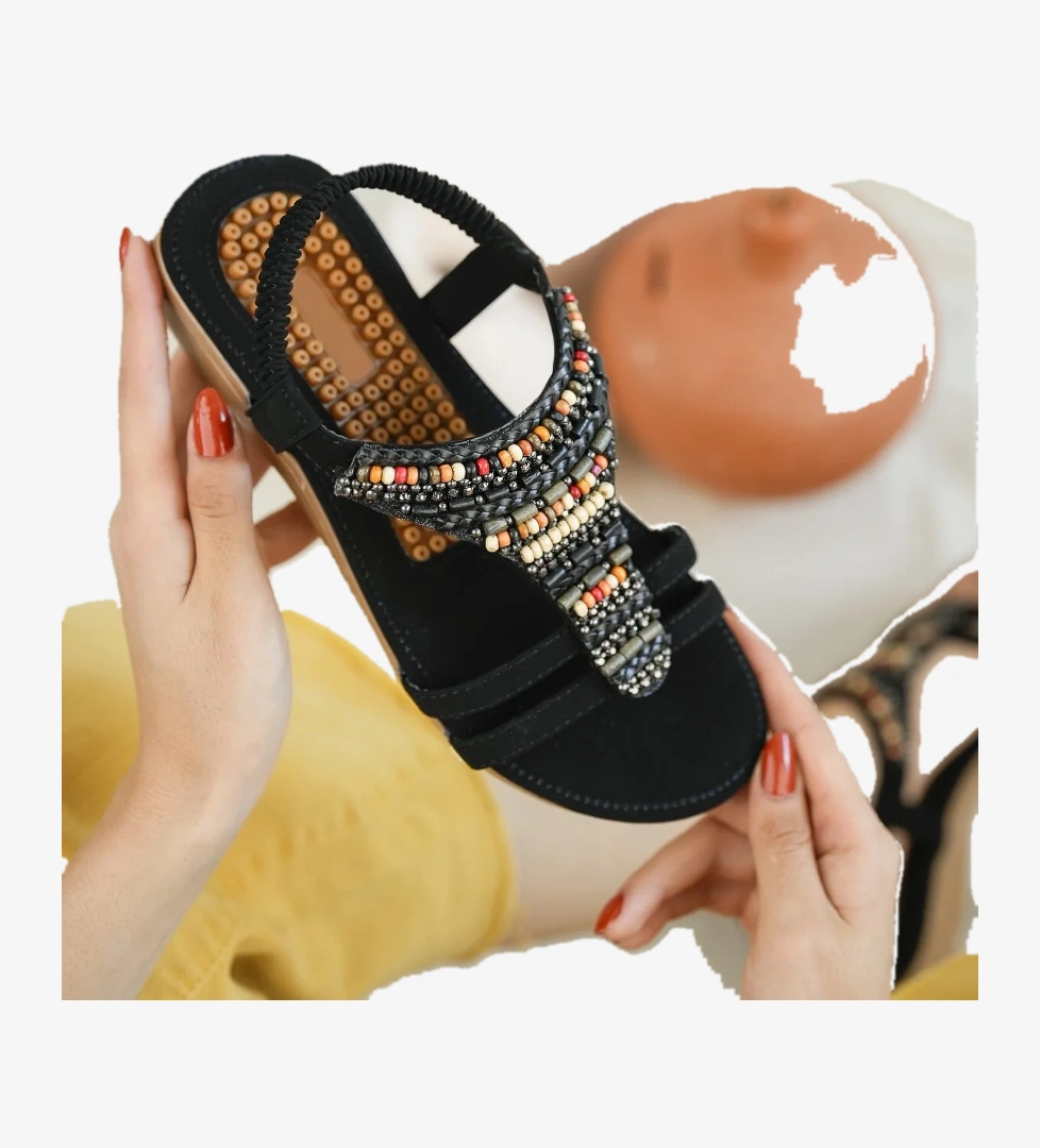 Rosa Anatomik Fashion Taşlı Günlük Kadın Sandalet