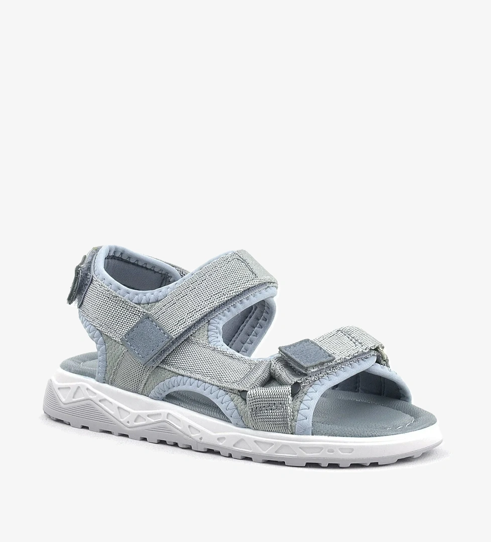 Rakerplus Gri Kordon Detaylı Konfor Tabanlı Cırtlı Çocuk Sandalet model görseli