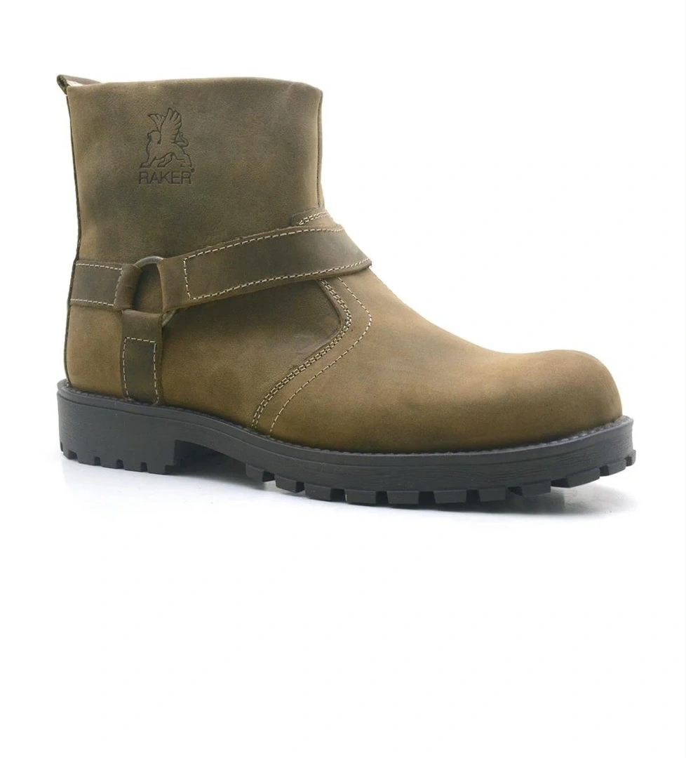 Rakerplus Chiron Hakiki Deri Kum Rengi Fermuarlı Kürklü Bot model görseli