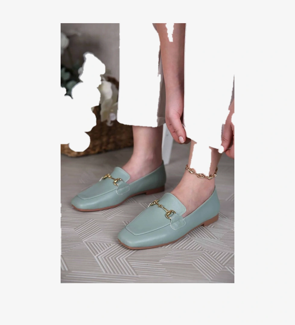 Kadın Tokalı Babet MİNT CİLT