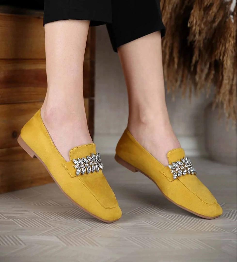 Kadın Taşlı Babet HARDAL SÜET