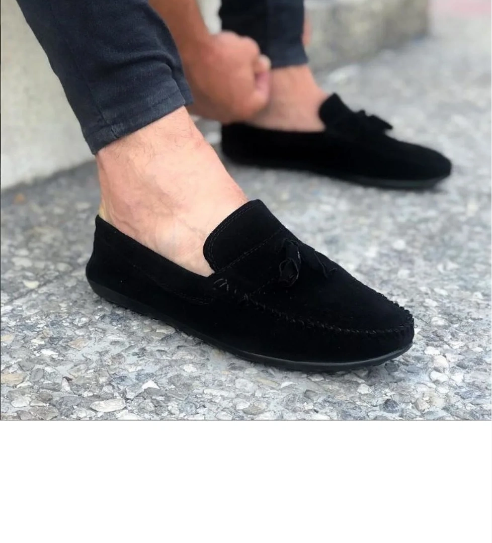 Tomiross Tomms Erkek Siyah Süet Günlük Loafer Babet Ayakkabı Lfrpskl-4230 model görseli