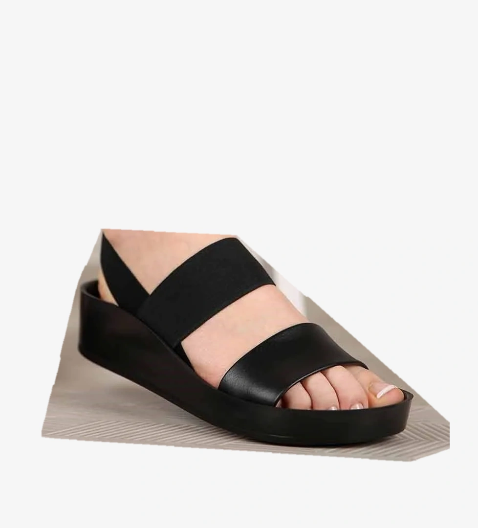 Kadın Lastikli Sandalet SİYAH CİLT