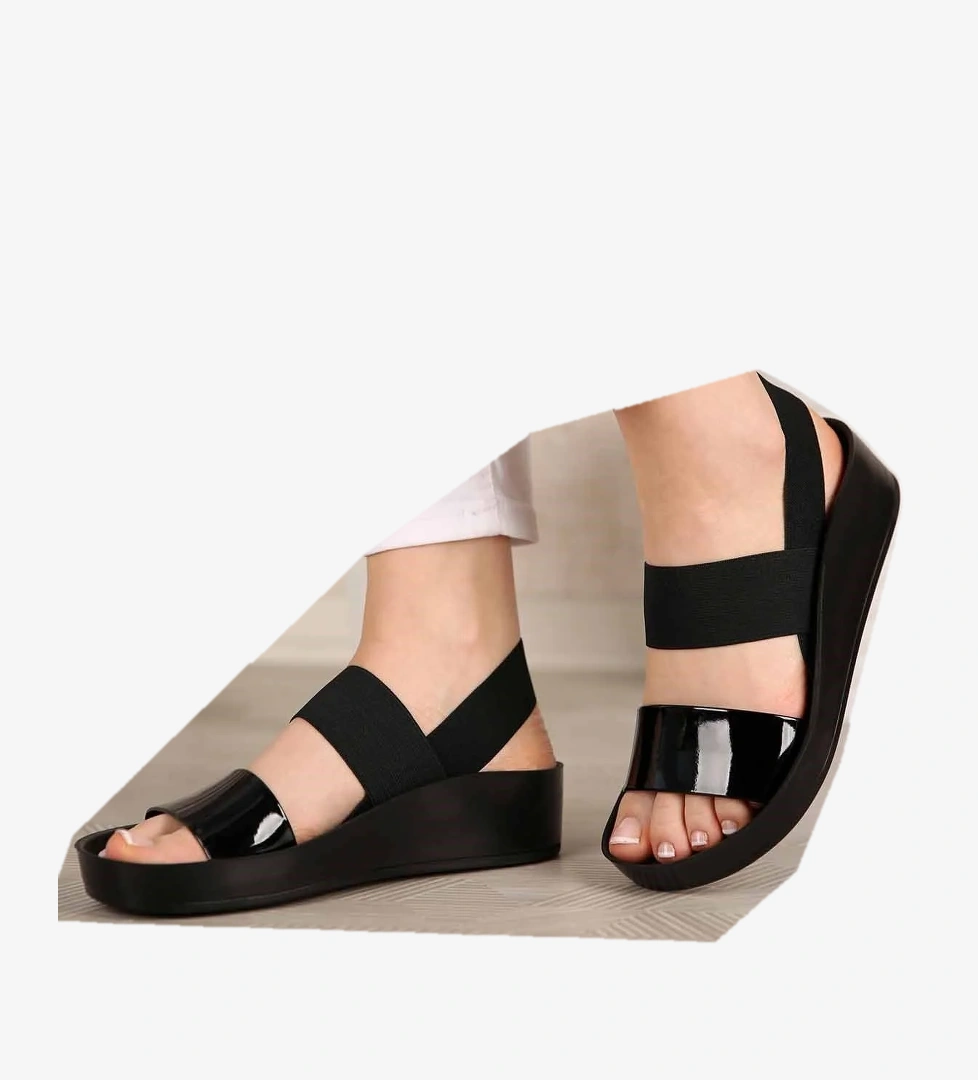 Kadın Lastikli Sandalet SİYAH RUGAN - Görsel 1