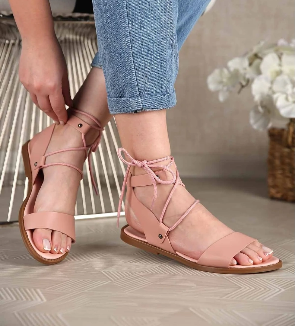 Kadın Bağlamalı Sandalet PUDRA - Görsel 1