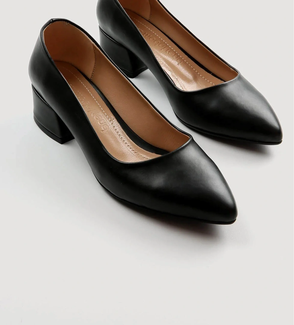 Kadın Günlük Topuklu Ayakkabı SİYAH CİLT - Görsel 1